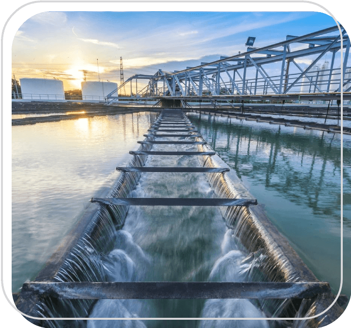 A large water plant with many pipes running through it.