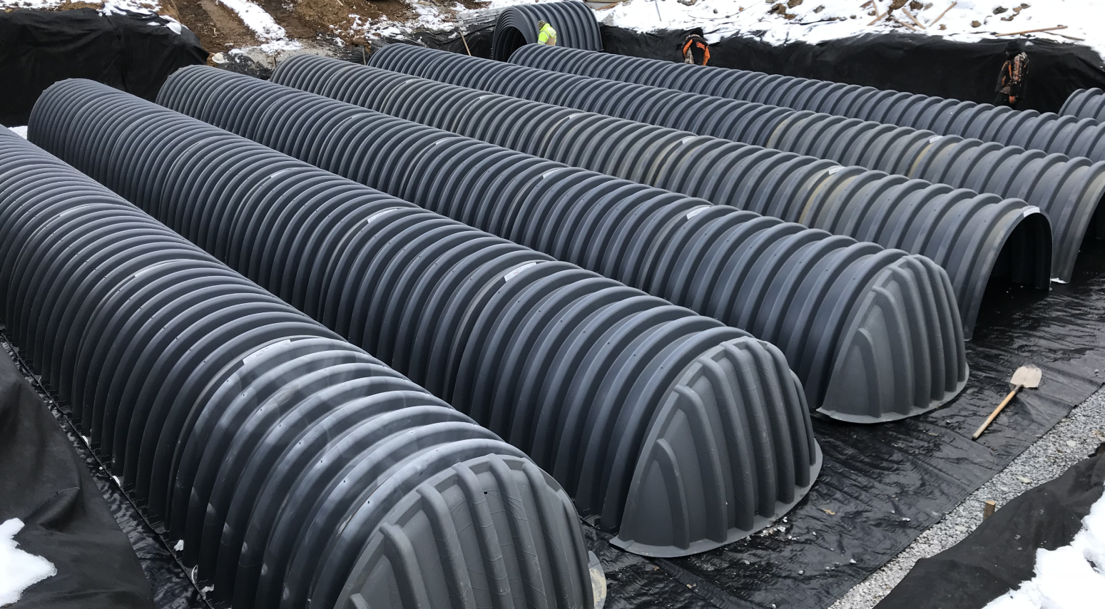 A bunch of pipes that are in the ground